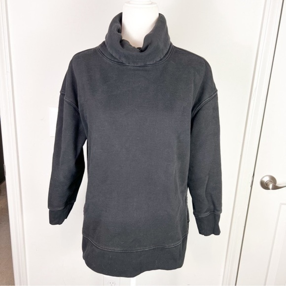 Athleta Sweatshirt Women's Small Mock Funnel Neck Black Pull Over Workout Casual - Picture 5 of 9